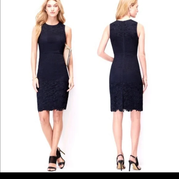 black scalloped lace dress La Femme 32080 - Long Lace Sheath Dress main image 0
